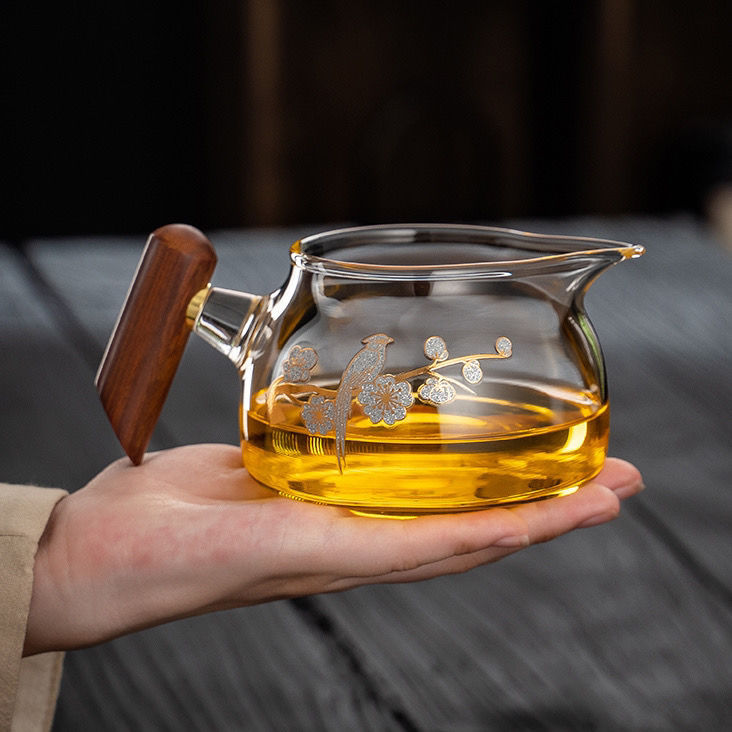 《柒柒严选》木把玻璃公道杯耐热分茶器茶具配件高档茶海