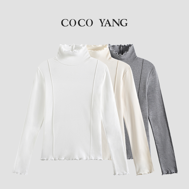 春秋女童打底衫时尚针织春季柔软舒适百搭中大童半高领T恤-YHW378