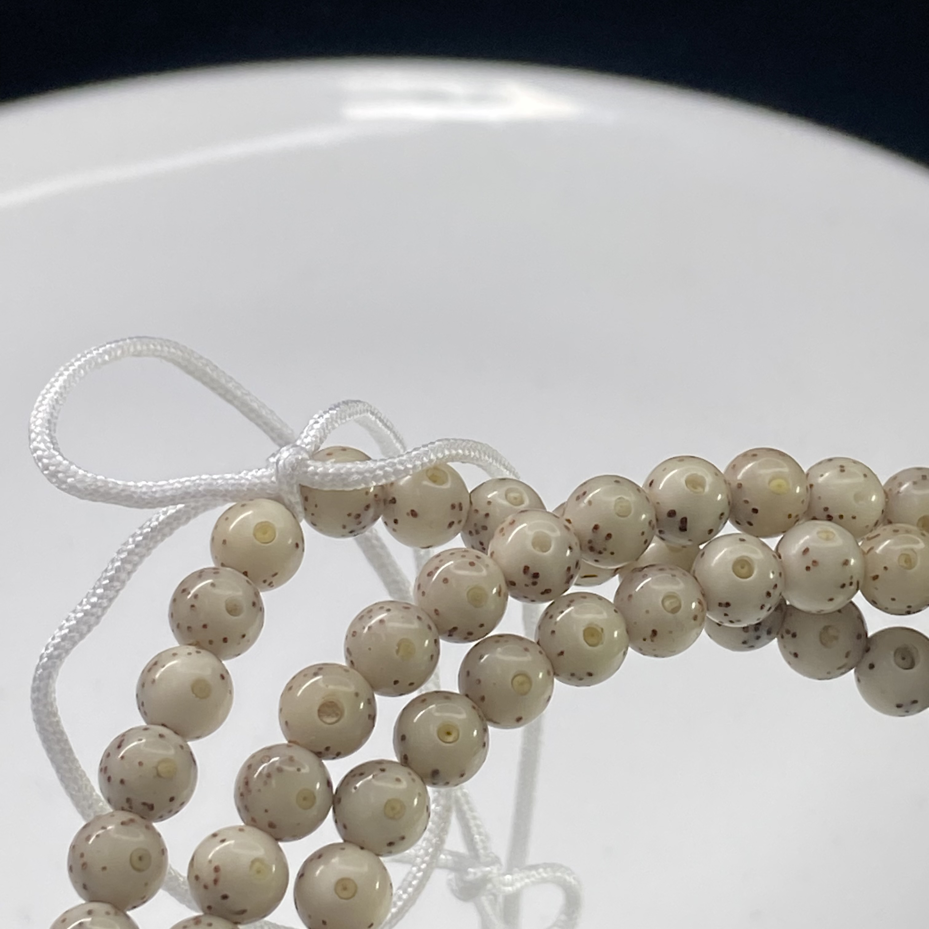 星月菩提108颗大留白海南正宗原生态糯冰石玉料6mm圆珠佛珠长串