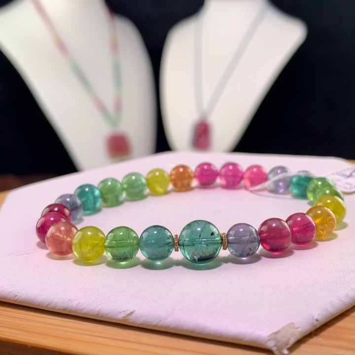 双色碧玺手链未镶嵌