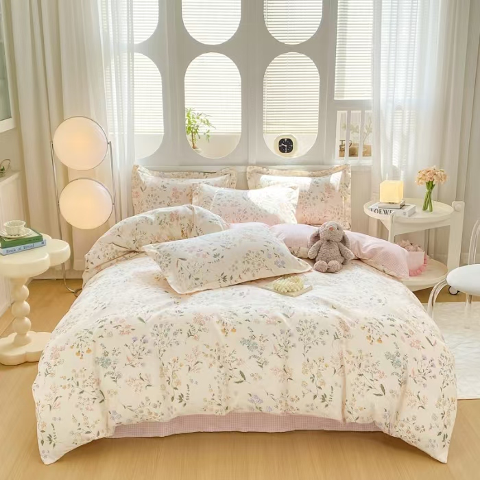 【四季厚款】樱姿艳逸 四件套60支亲肤舒适款学生宿舍三件套HRZ