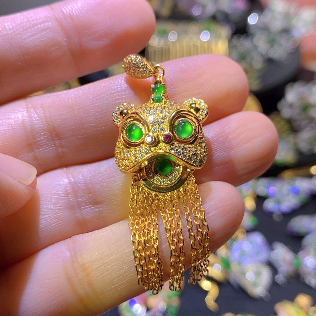 吊坠(不含链)银S925镶嵌翡翠