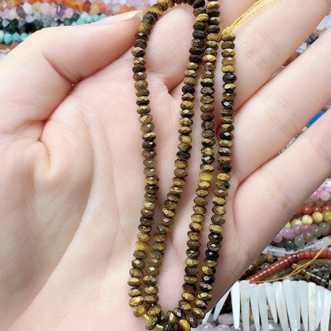 玛瑙/玉髓未镶嵌珠宝半成品虎眼2*4一条