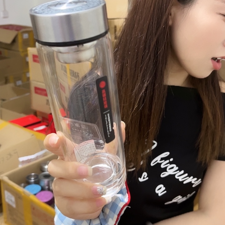 高硼硅玻璃盖子款单层小熊杯350