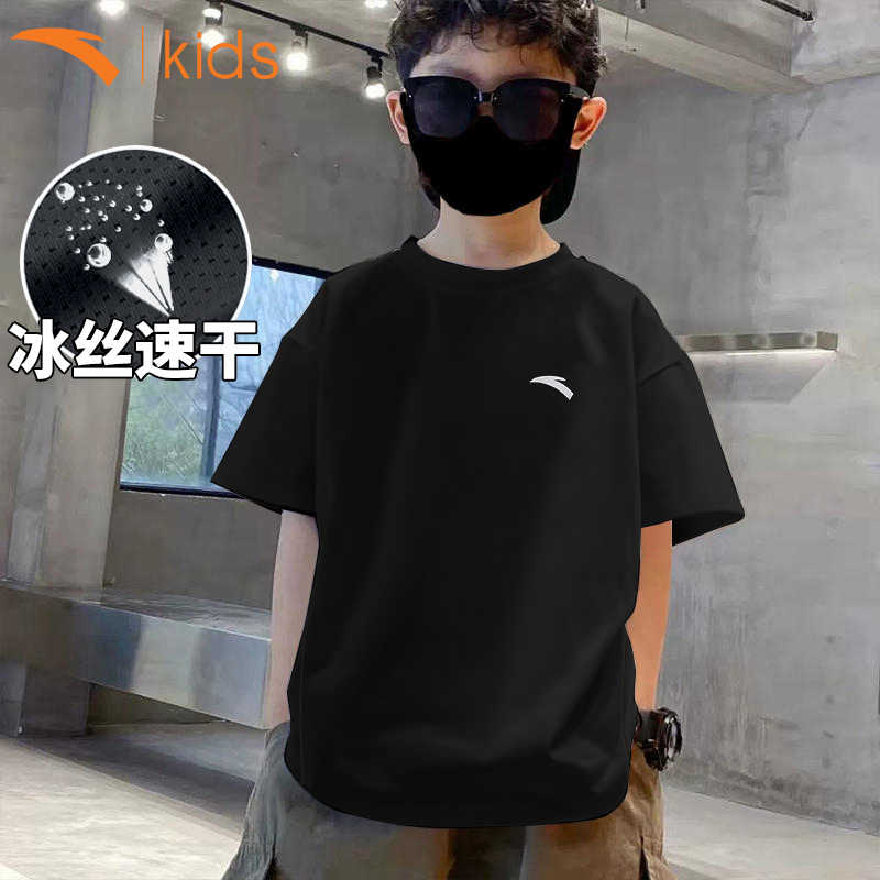 安踏儿童男女童运动短袖2025夏季新款速干透气休闲凉感上衣潮流T