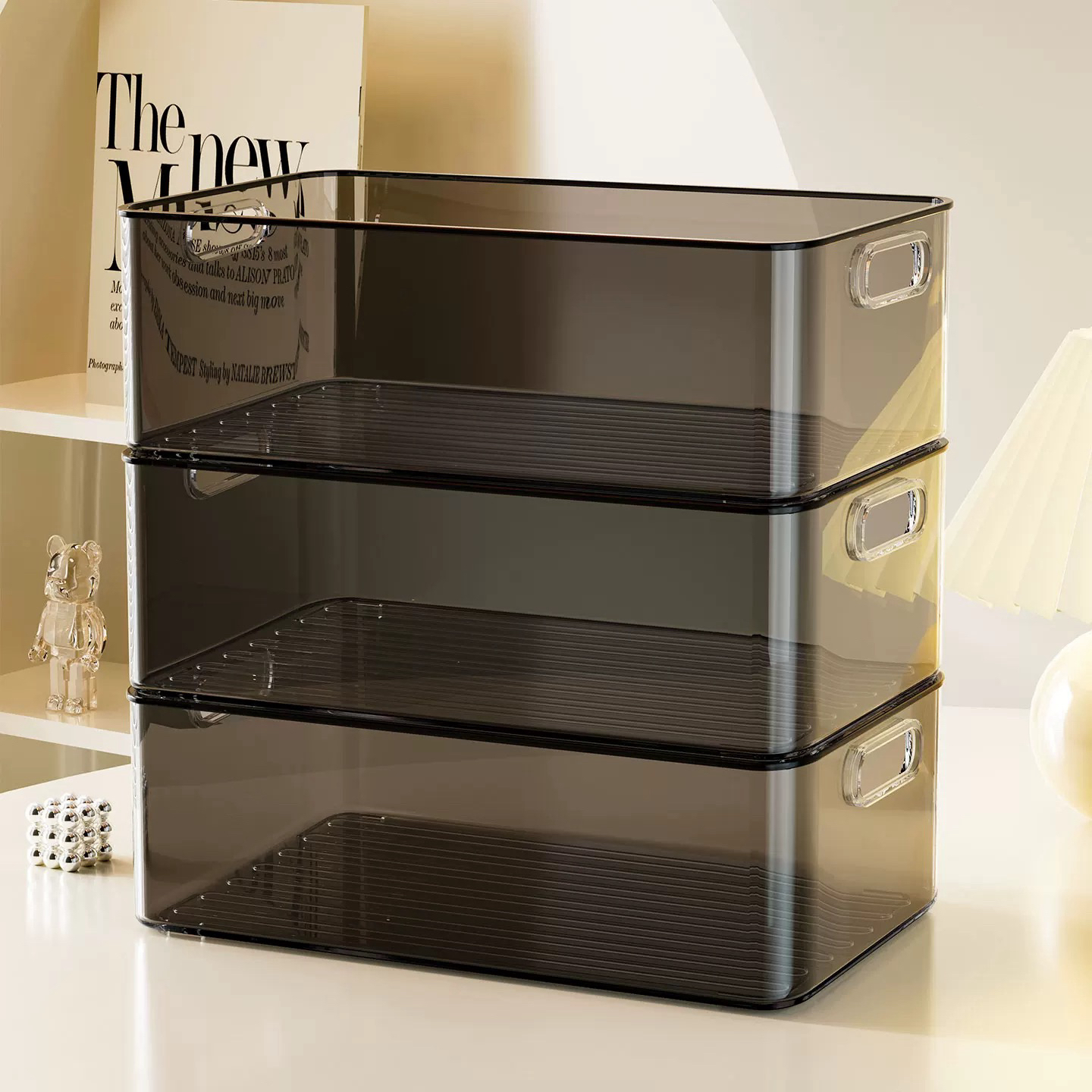 收纳桌面透明杂物迪家唇膏