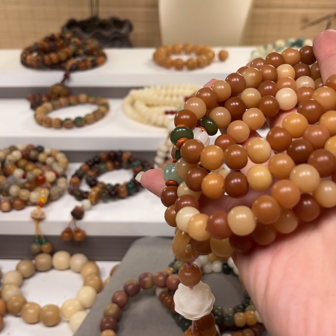 白玉菩提吊坠小糖豆108一条福利