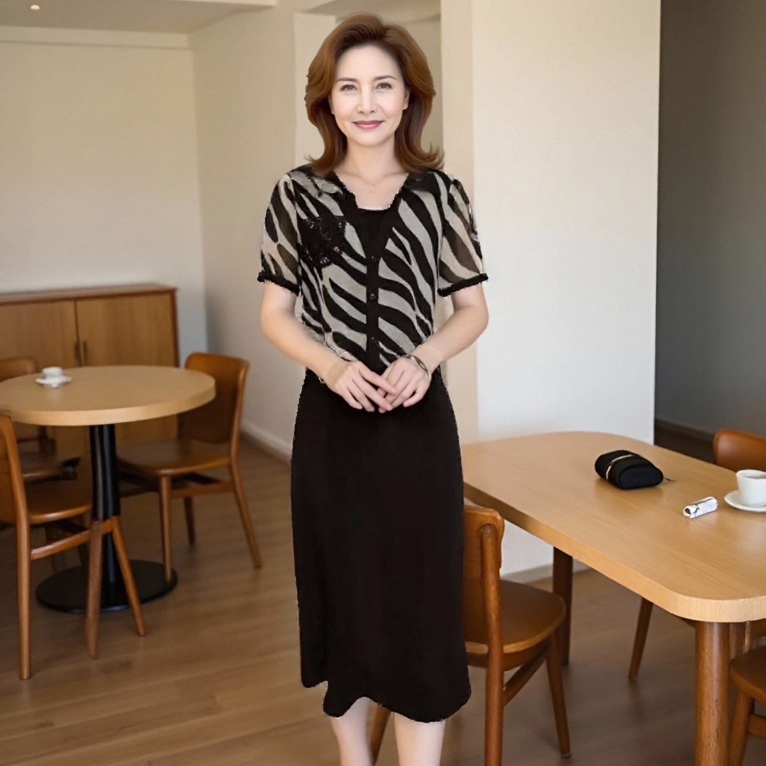 假两件连衣裙2025夏季气质新款时尚大码遮肉修身显瘦短袖连裙子女