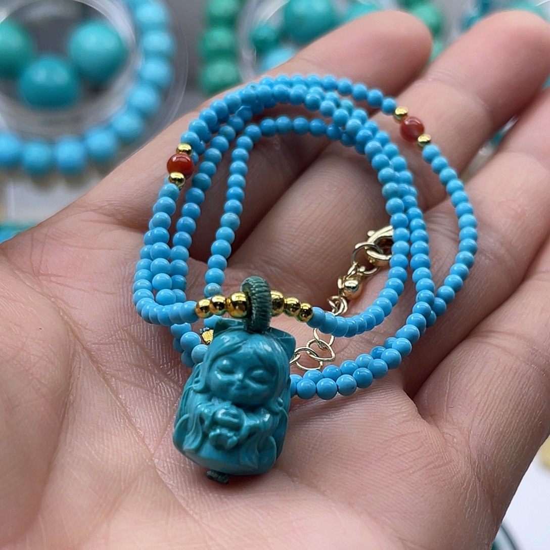 【阿吉甄选】湖北十堰原DIY矿3m小米珠链九尾吊坠