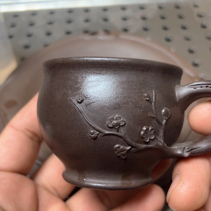 紫砂公道杯杯子一个报春