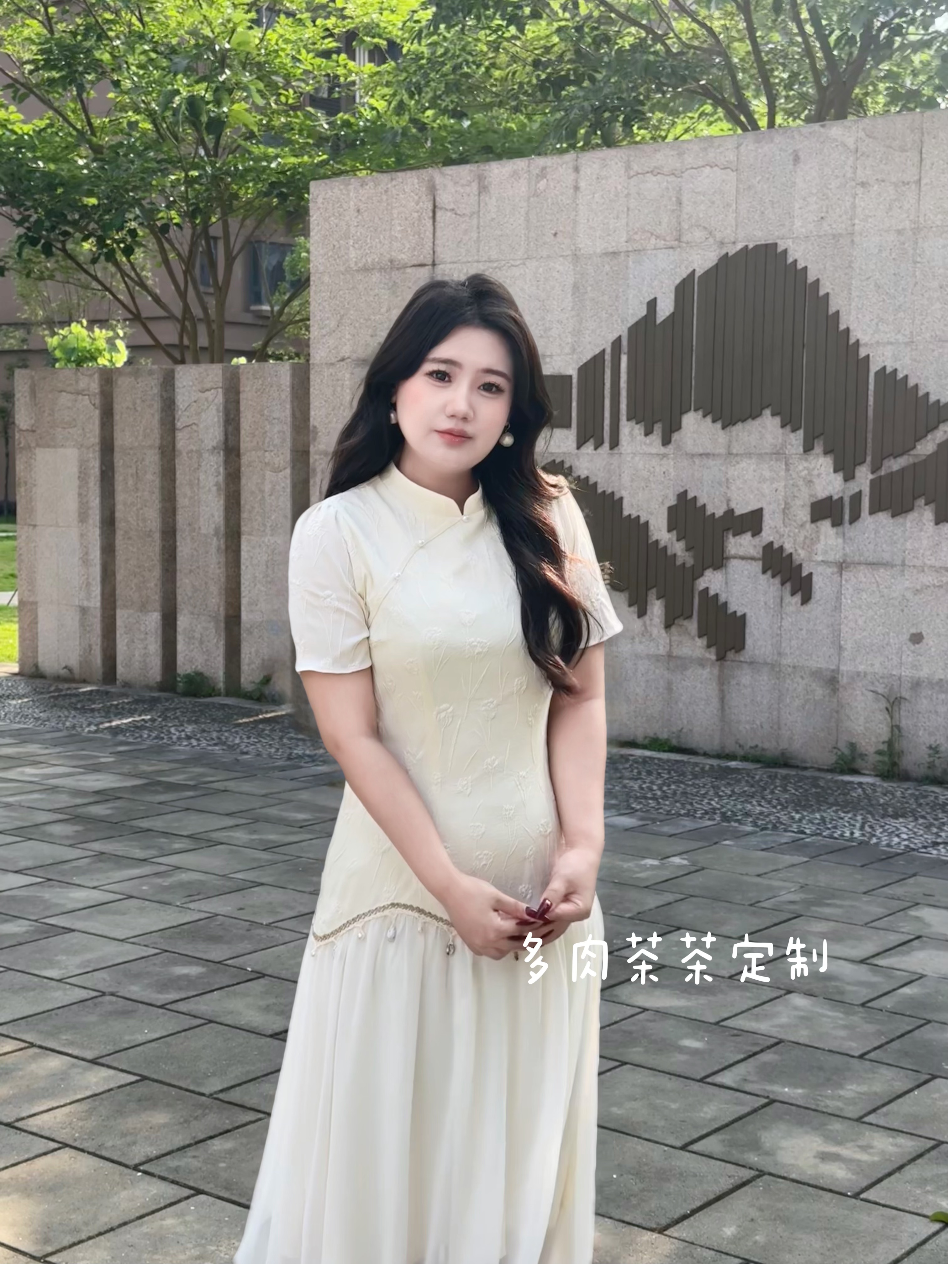 码加加51661新款立领改良旗袍夏款新中式提花年轻款日常可穿