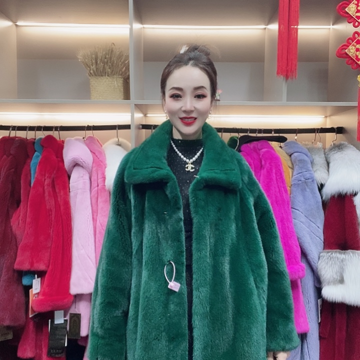 进口整版水貂皮大衣