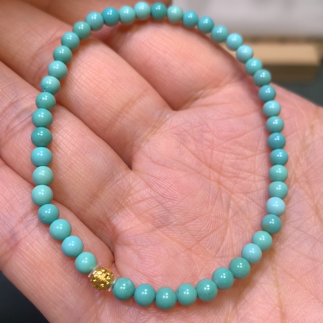 绿松石手串18K金镶嵌