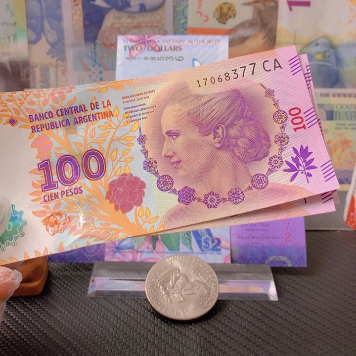 纸币全新阿根廷100单张