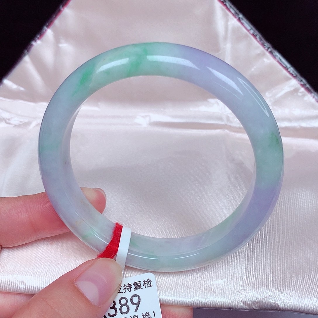 翡翠未镶嵌手镯正圈55