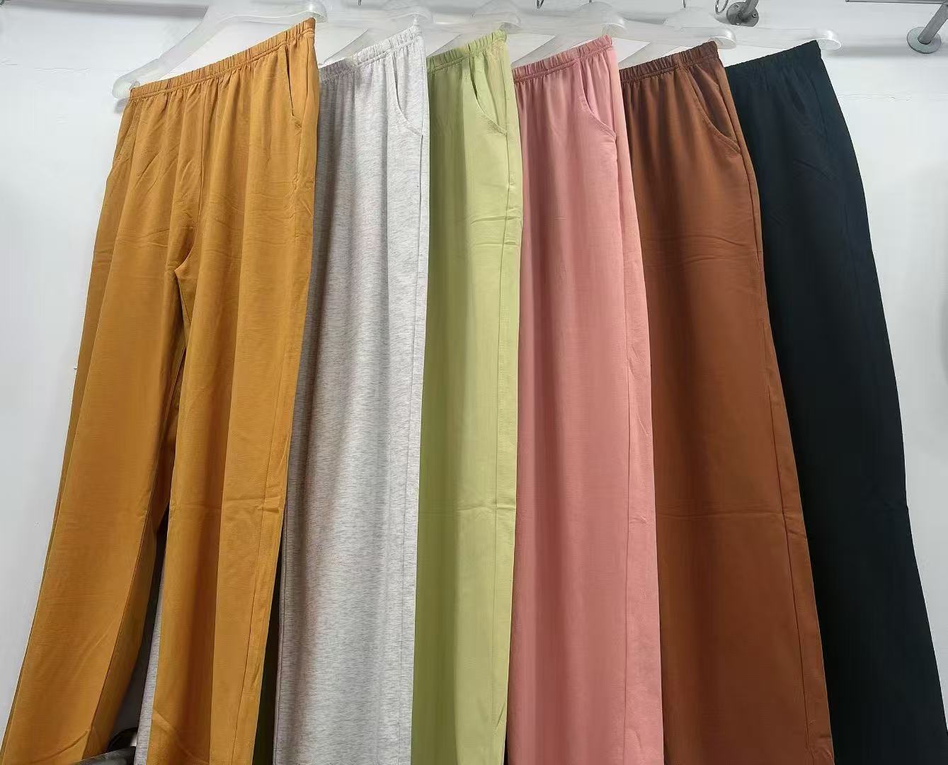 女士休闲裤休闲纯色直筒裤时尚直筒极简风长裤法式显瘦家居裤