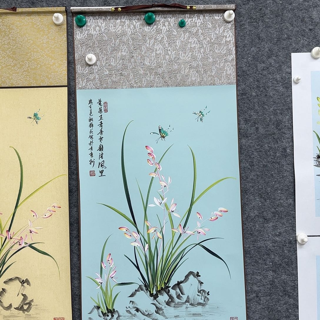 国画国画立体兰花