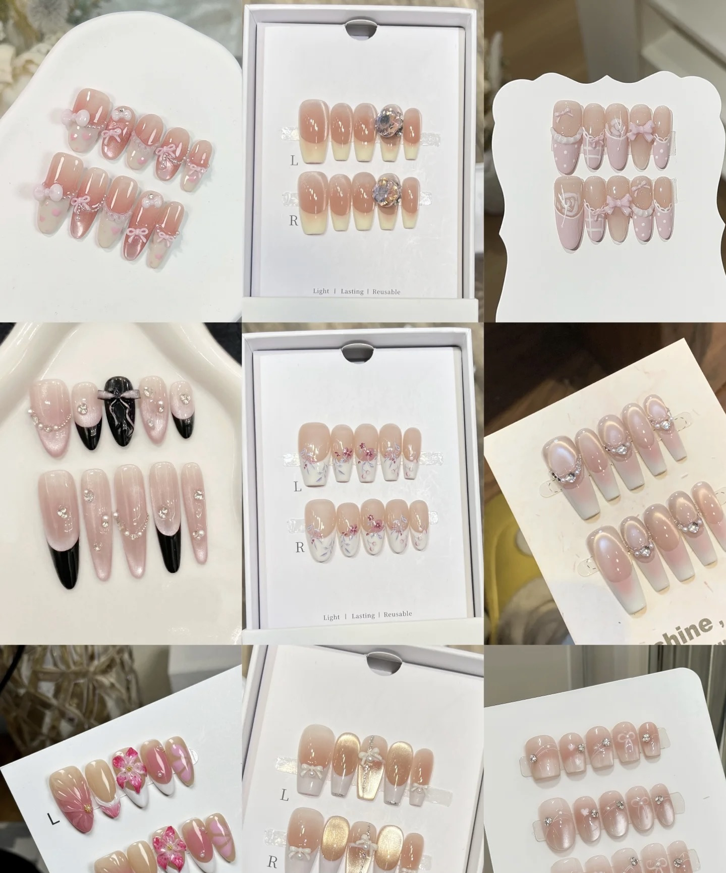 纯手工穿戴甲高端猫眼新款合集气质显白美甲贴片可拆