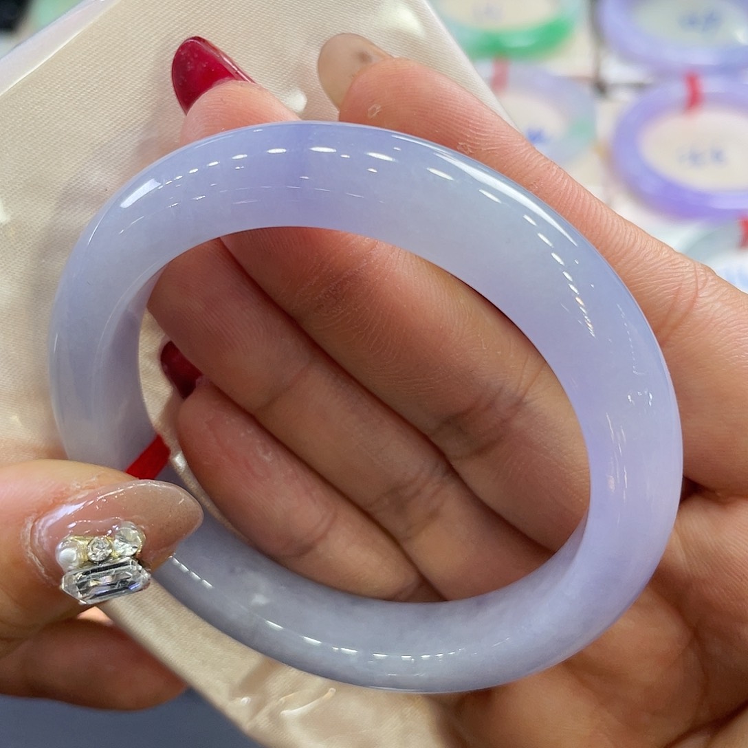 未镶嵌手镯翡翠54.6圈紫罗兰27号