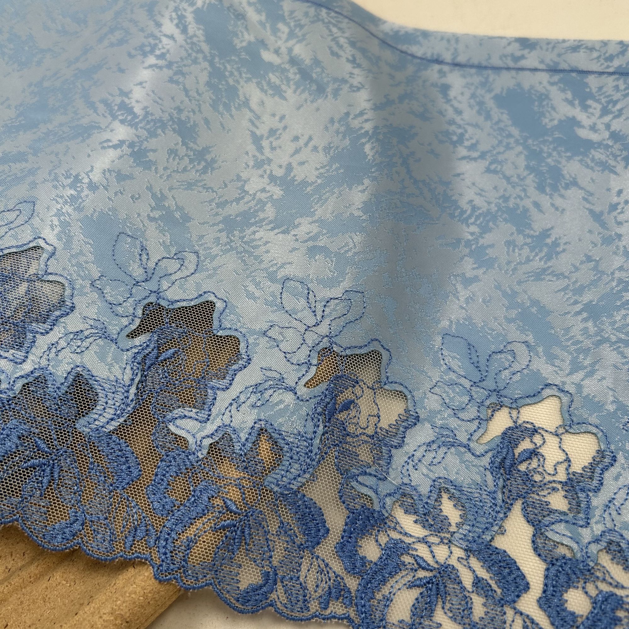 B003九米价蕾丝花边辅料网纱刺绣蓝色绸缎旗袍手工diy配件装饰带