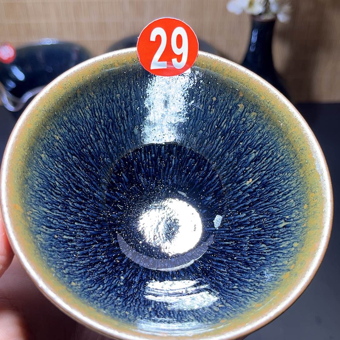 茶盏青蓝毫束口主人杯