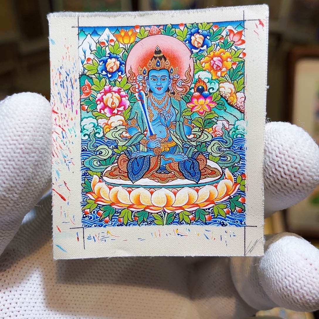 吊坠热贡纯手绘虚空藏菩萨