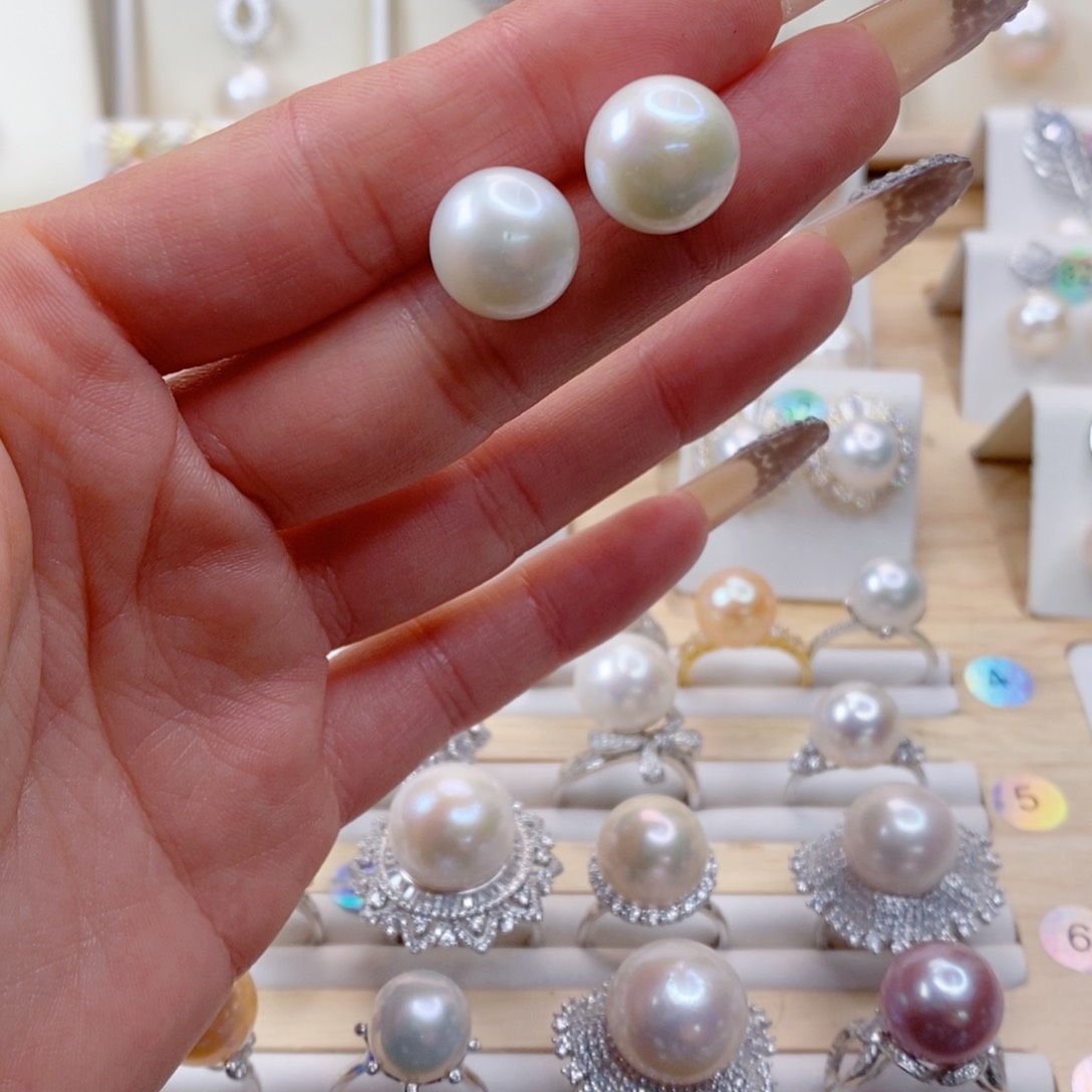 淡水珍珠耳饰银S925镶嵌