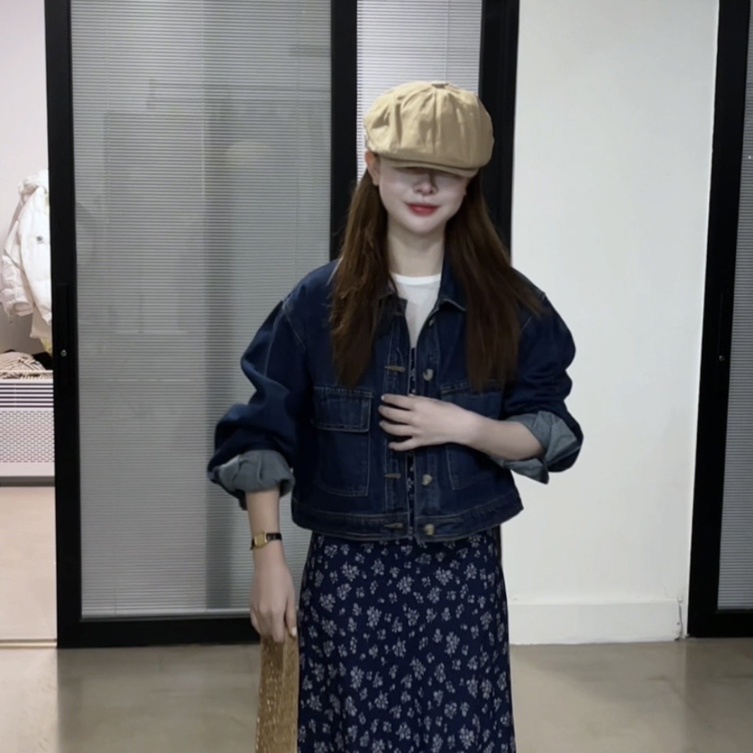 韩系ins双口袋牛仔外套 2033