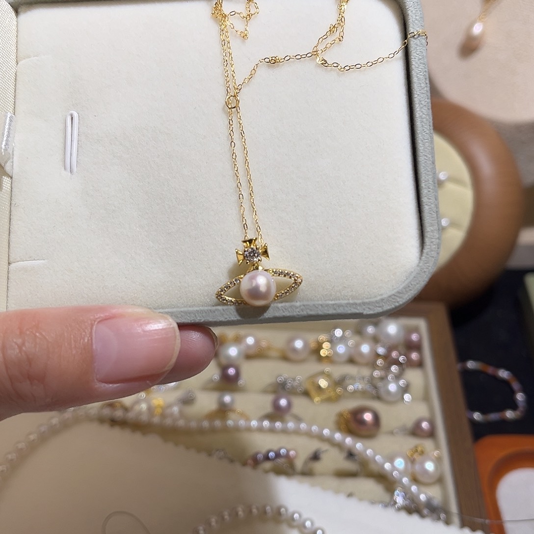 颈饰淡水珍珠银S925镶嵌