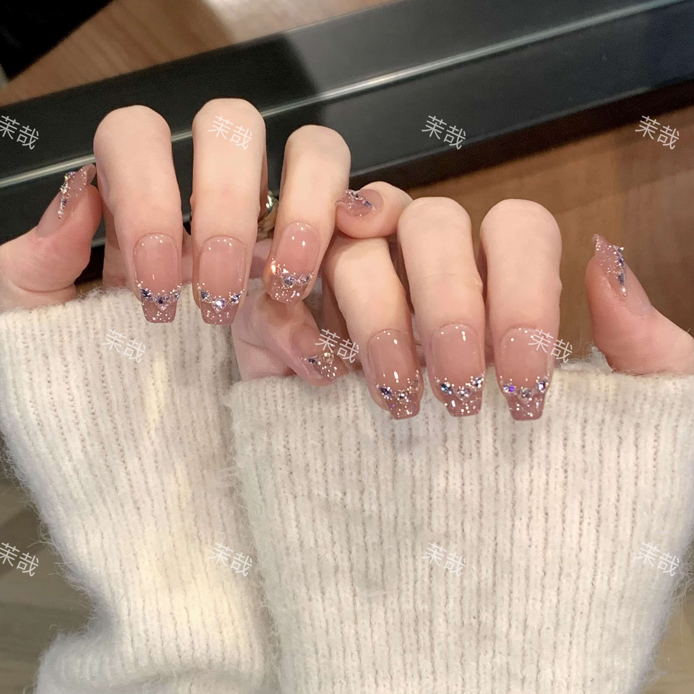 茉哉W现货【西西里岛】纯手工定制美甲拆卸穿戴甲A3474