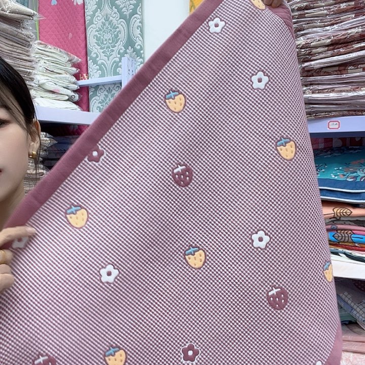 棉豆沙色小草莓纯棉