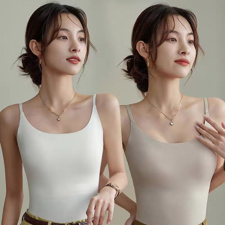 奢华修身纯色简约运动女吊带背心肩带薄款亲肤无钢圈百搭美背6631