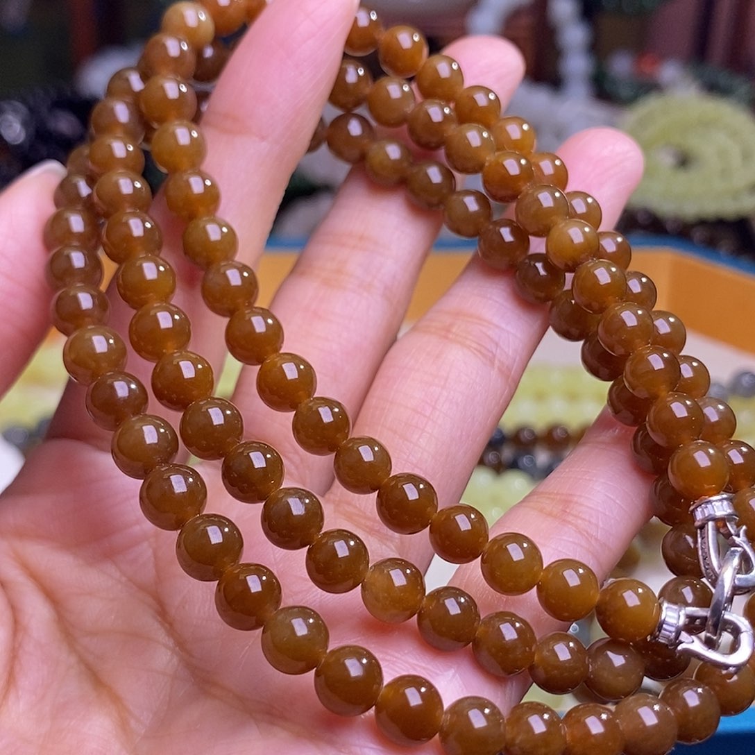 和田玉未镶嵌颈饰老料糖玉毛衣链6m