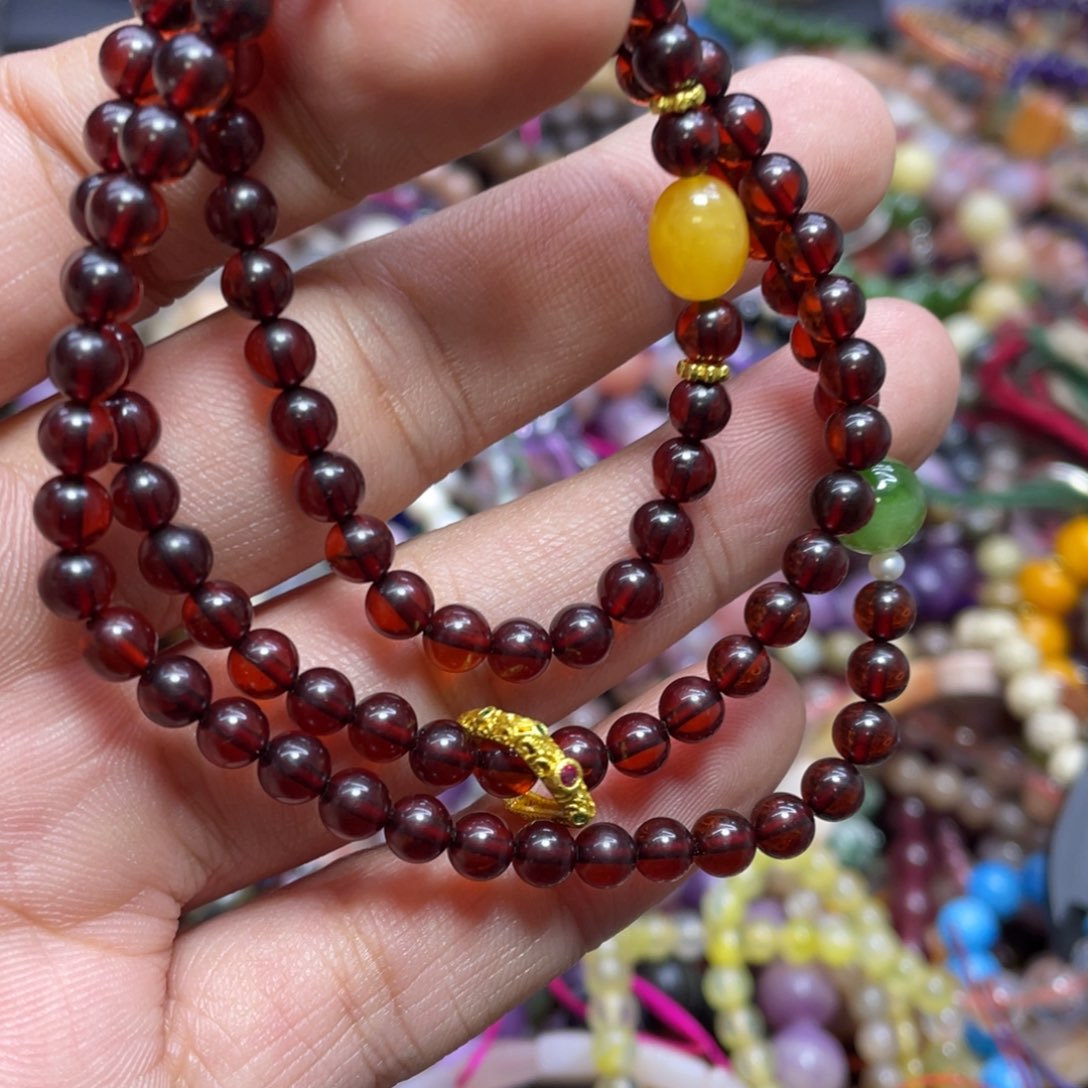 紫晶颈饰银S800镀金镶嵌