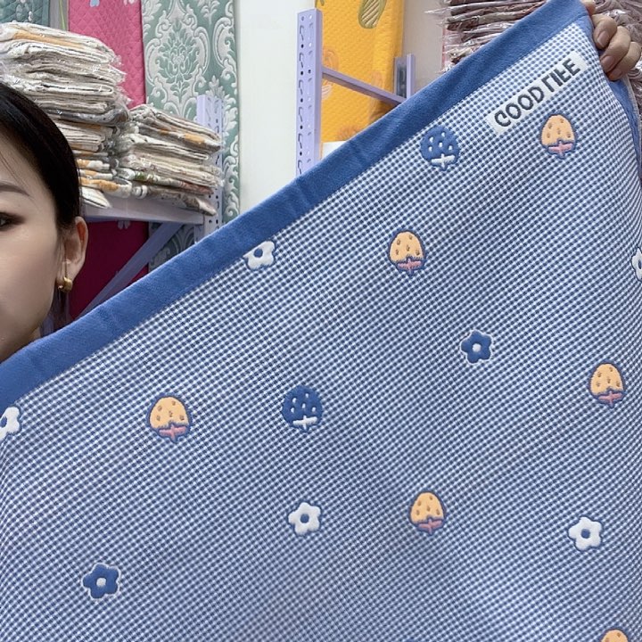 棉蓝色小草莓纯棉