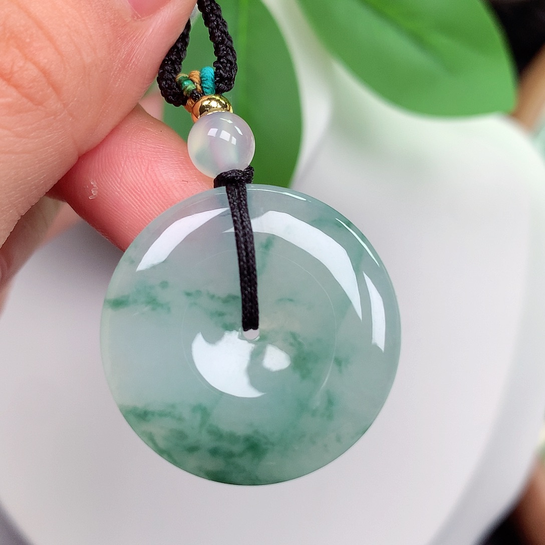 颈饰未镶嵌翡翠平安扣 27.7x5.3mm