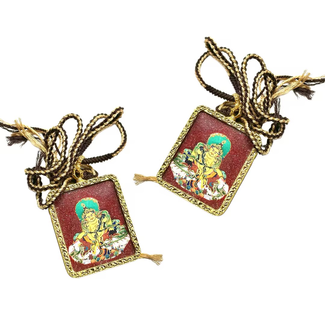 【MYF】藏式手绘唐卡黄财神吊坠（多样性发其一）