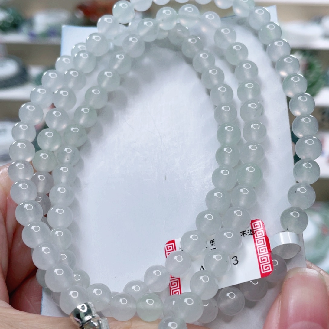 翡翠未镶嵌颈饰天然翡翠项链6.1mm左右