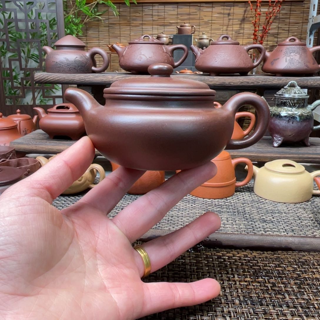 紫砂茶壶宜兴原矿紫砂手工制180