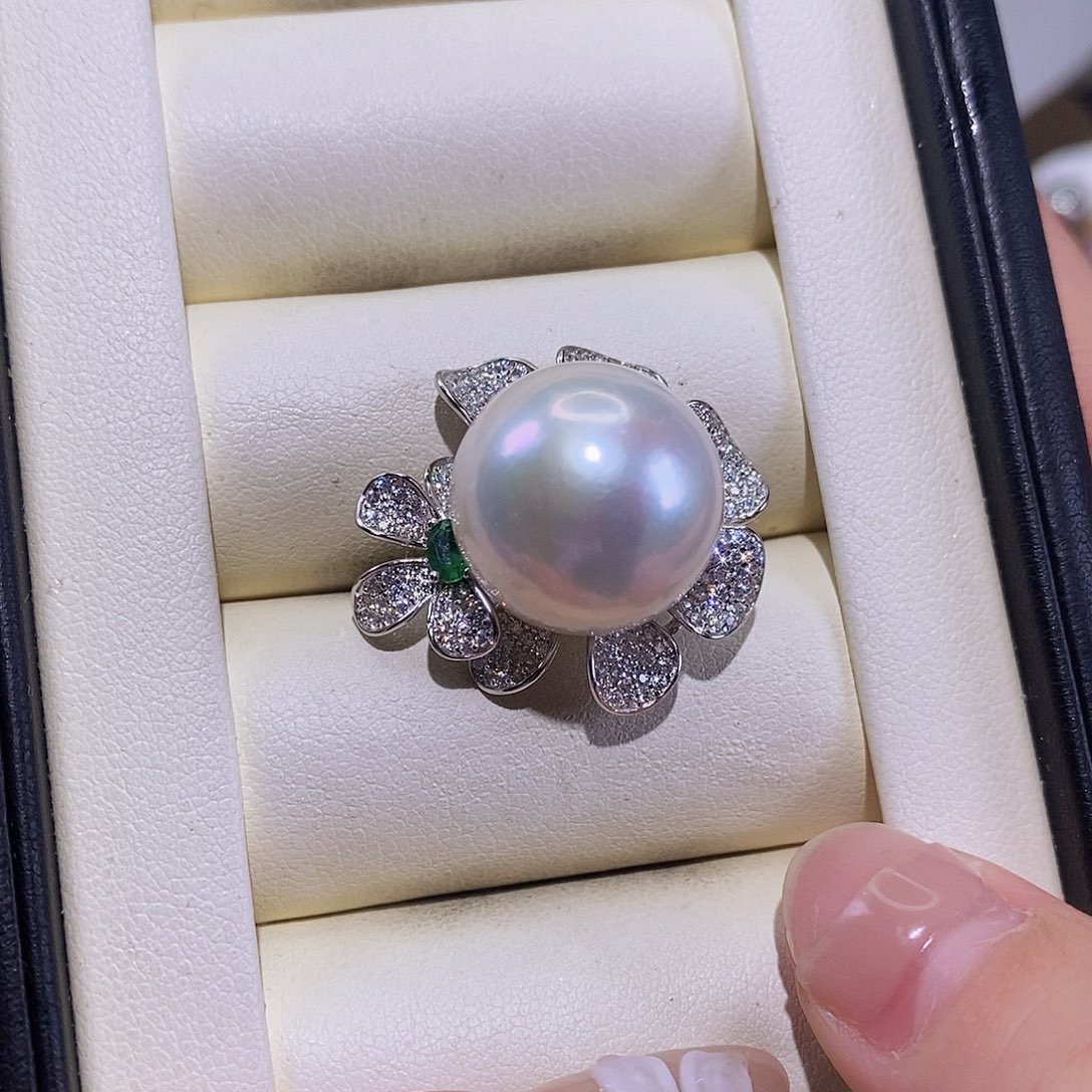 淡水珍珠戒指银S925镶嵌?****✨
