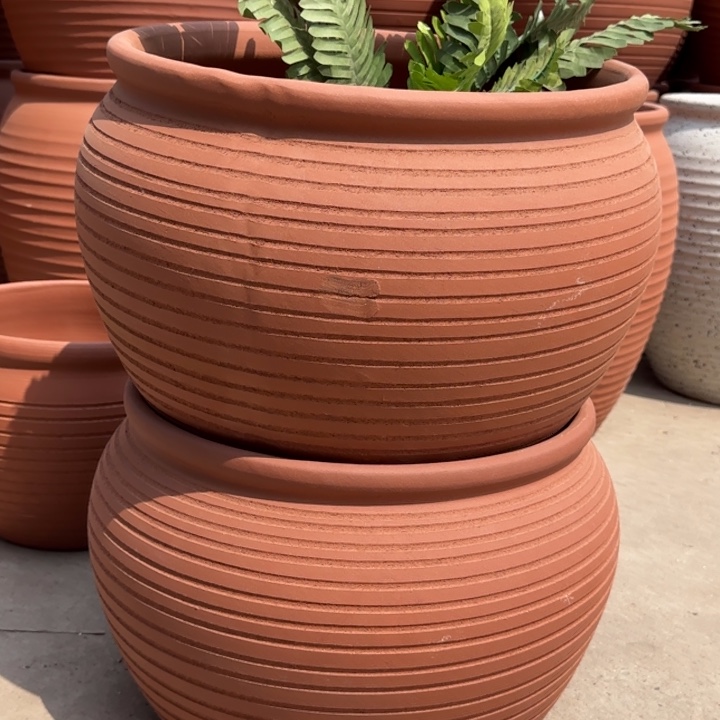 紫砂花盆口40高30宜兴紫砂瑕疵粗糙花泥