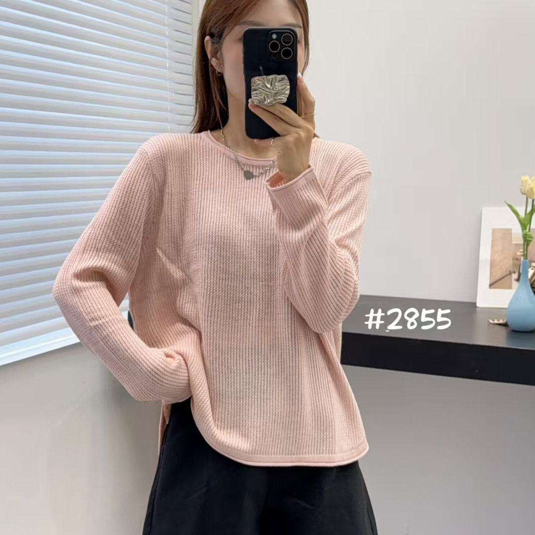 毛衣长袖女磨毛拼色针织开衫纯色圆领毛针织衫针织衫