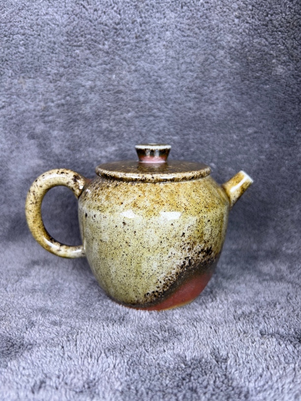 200cc古法柴烧之建水紫陶原矿泥料纯手工白泥柴烧壶自然落灰釉