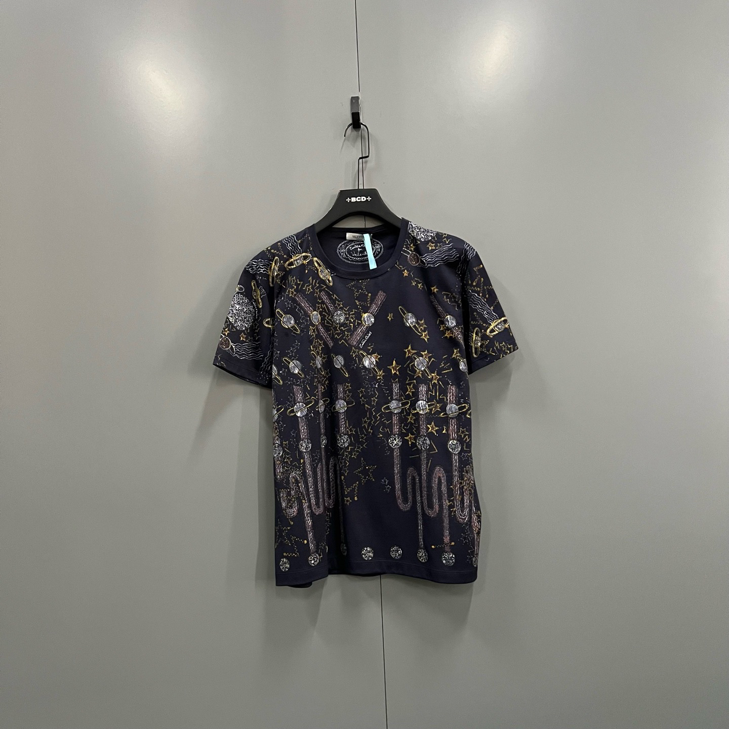 99新 Valentino/华伦天奴 (ll) 星空图案印花短袖 L码/208203