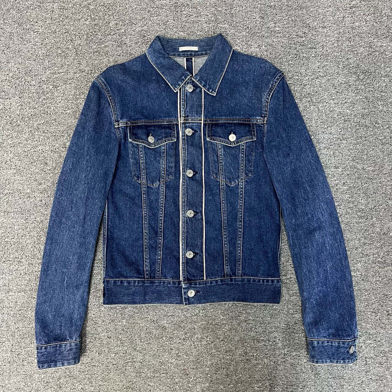 99新 DIOR/迪奥 7202914 nz Dior迪奥下摆皮牌logo牛仔外套 46码