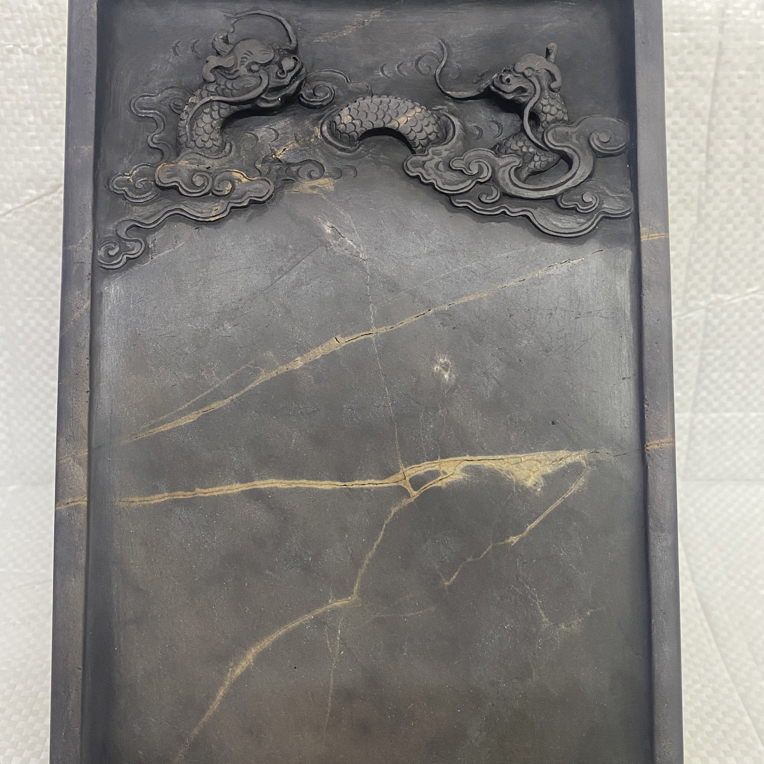 端砚上三坑老坑浮云洞雕望子成龙砚台石品上佳