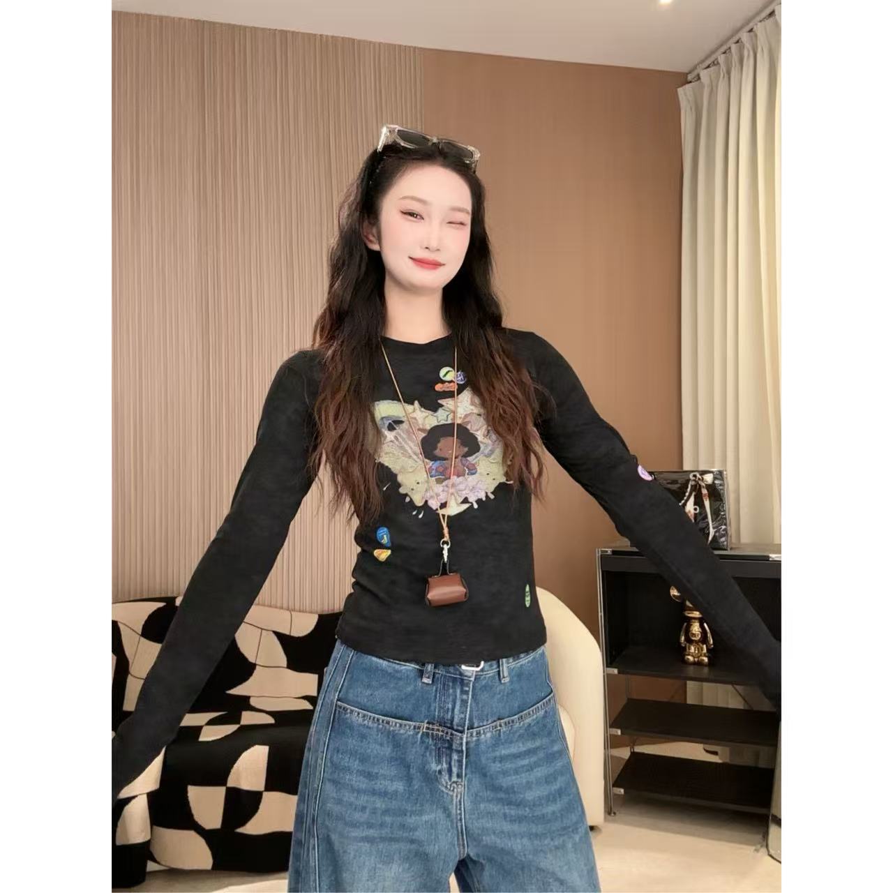 ANGEL HUE-秋冬现货48h「星星精灵」减龄打底衫内搭打底长袖3035