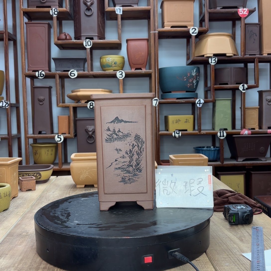 紫砂花盆放微瑕放漏