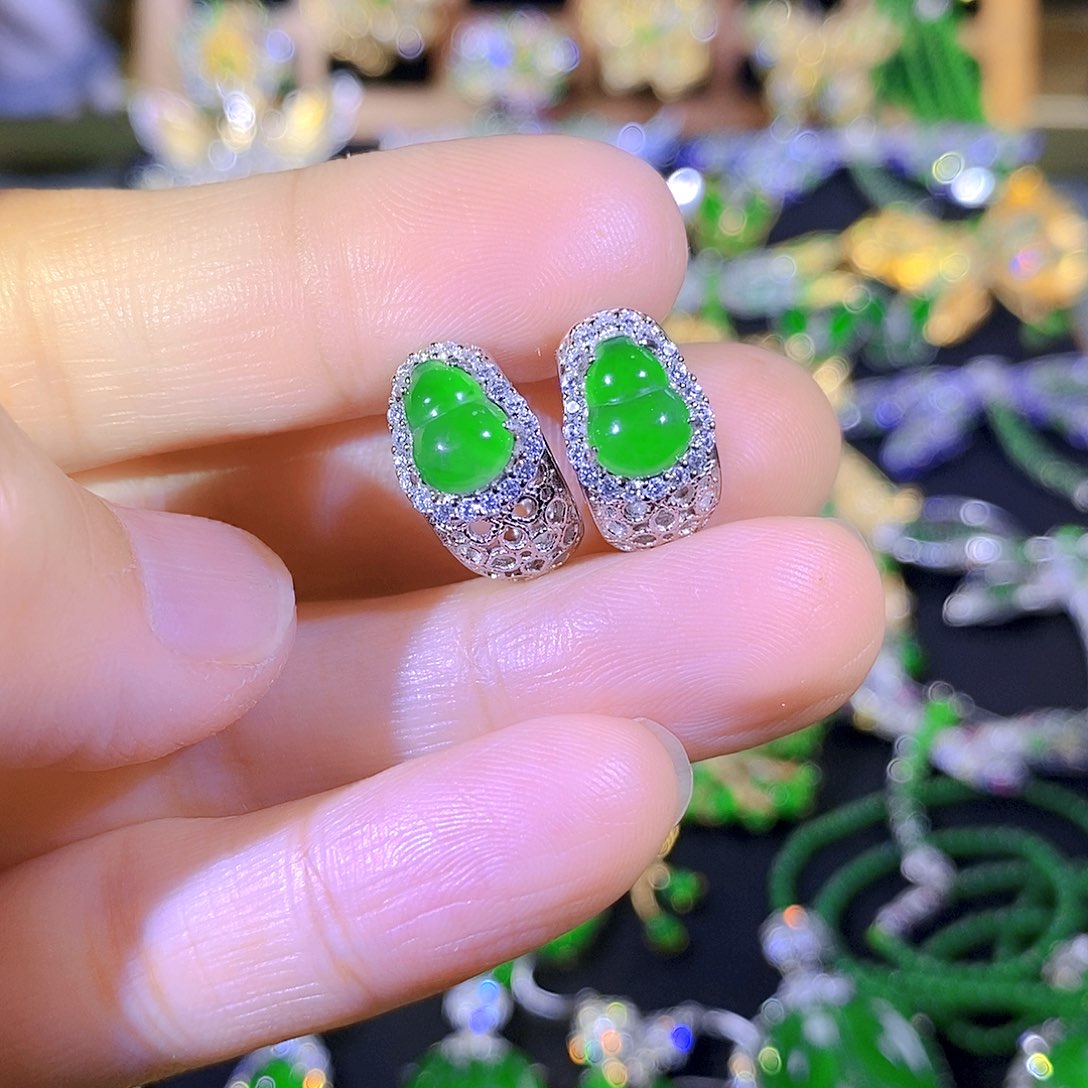 吊坠(不含链)银S925镶嵌翡翠