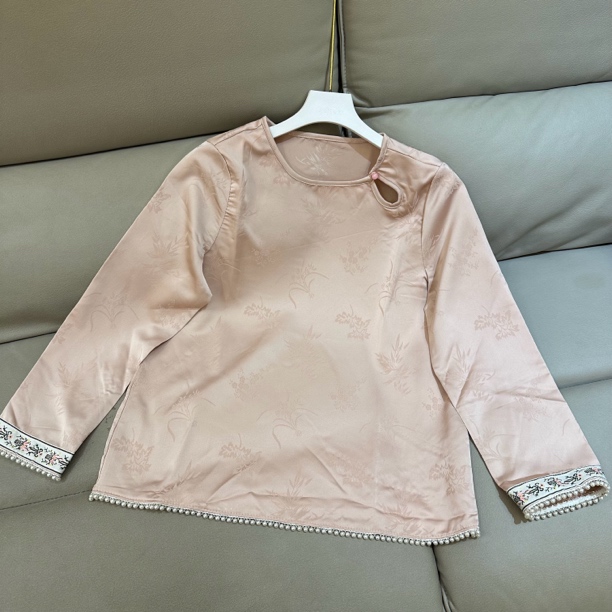 新中式国风袖口刺绣打底